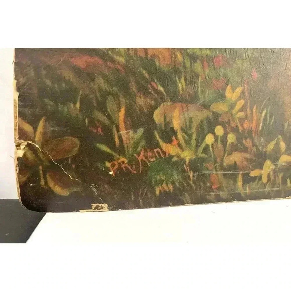 VTG Mid-Century Print Twilight Valley by Kenset 1945 Unframed 24"x28" - Picture 7 of 12